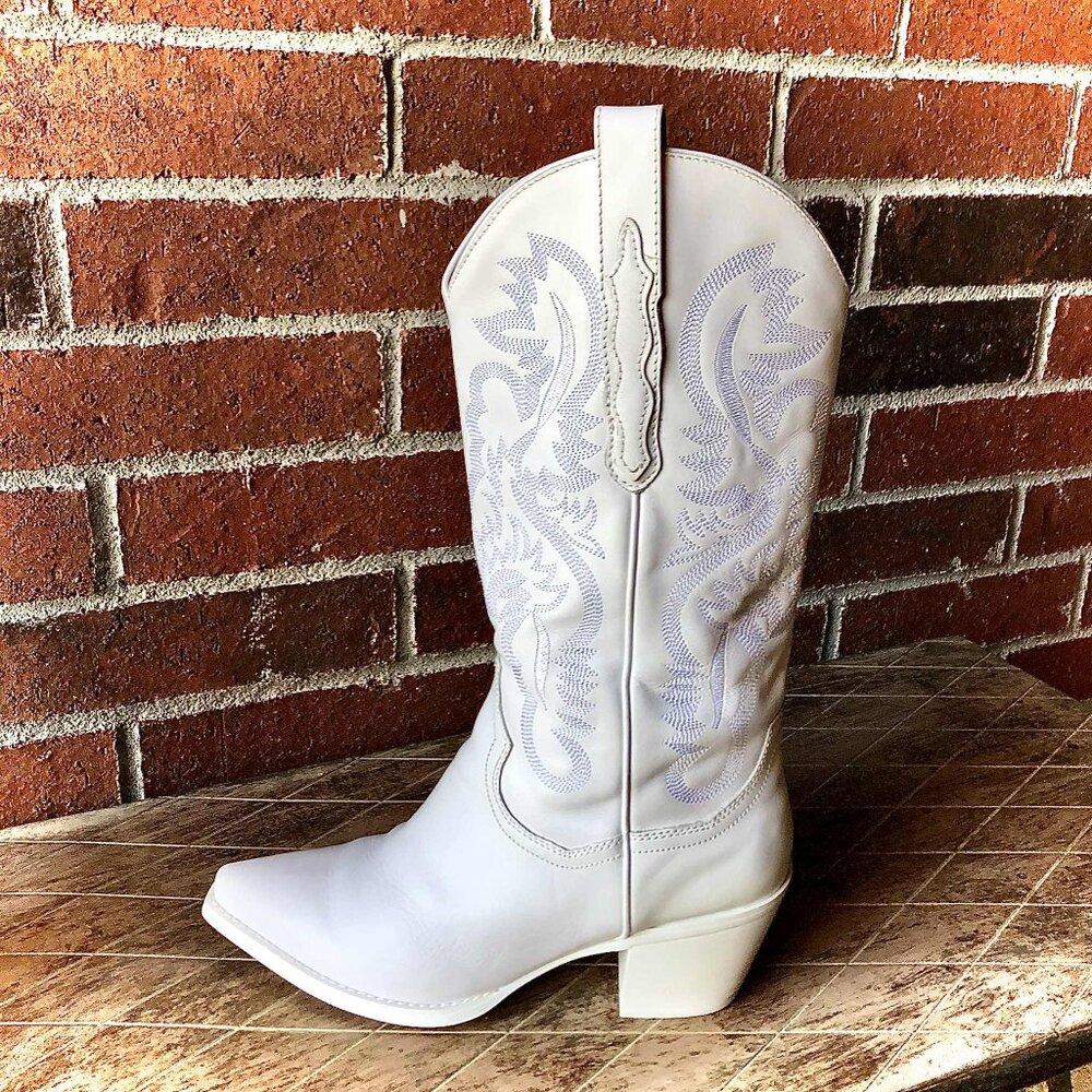 JEFFREY CAMPBELL Dagget Boot Boho Western Cowgirl Boots White 9.5 NWOB - Picture 11 of 16